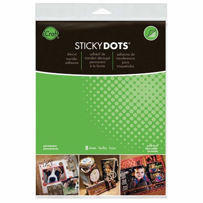 iCraft - Sticky Dots Adhesive Sheets, 8.5x11, 8 pack