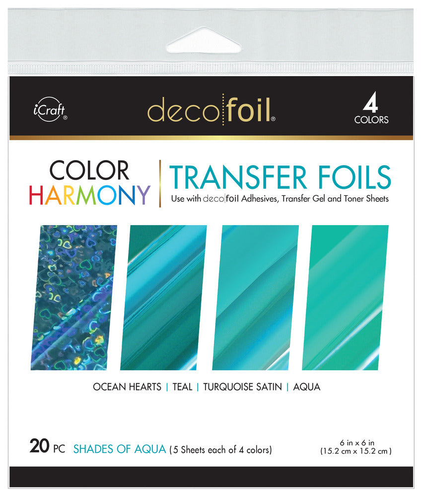 Deco Foil, Color Harmony, Transfer Foil Sheets: Shades of Aqua
