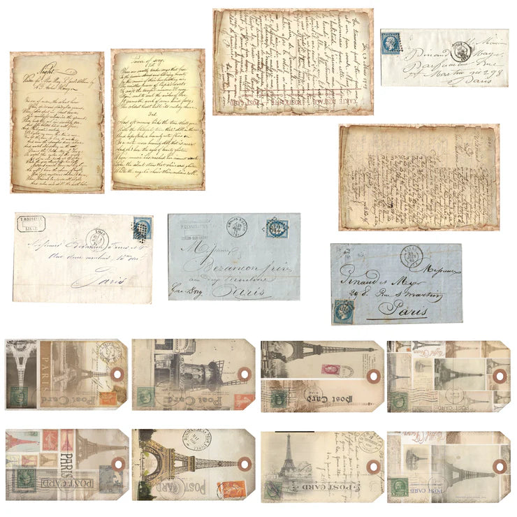 Simply States, Parisian Party Tag & Letters Stamps Ephemera