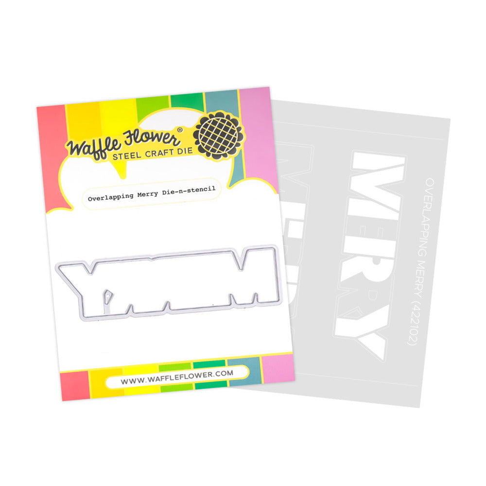 Waffle Flower, Die-n-stencil, Overlapping Merry