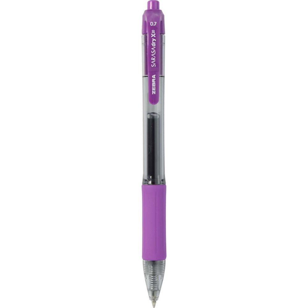 Zebra, Sarasa Dry X20 Retractable Gel Pen, 0.7 mm - Violet