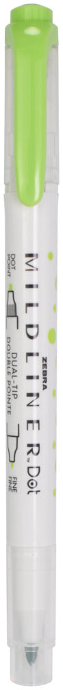 Zebra, Mildliner Dual-Tip Dot Marker, Green