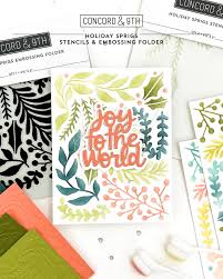 Concord & 9th, Holiday Sprigs Stencil Pack