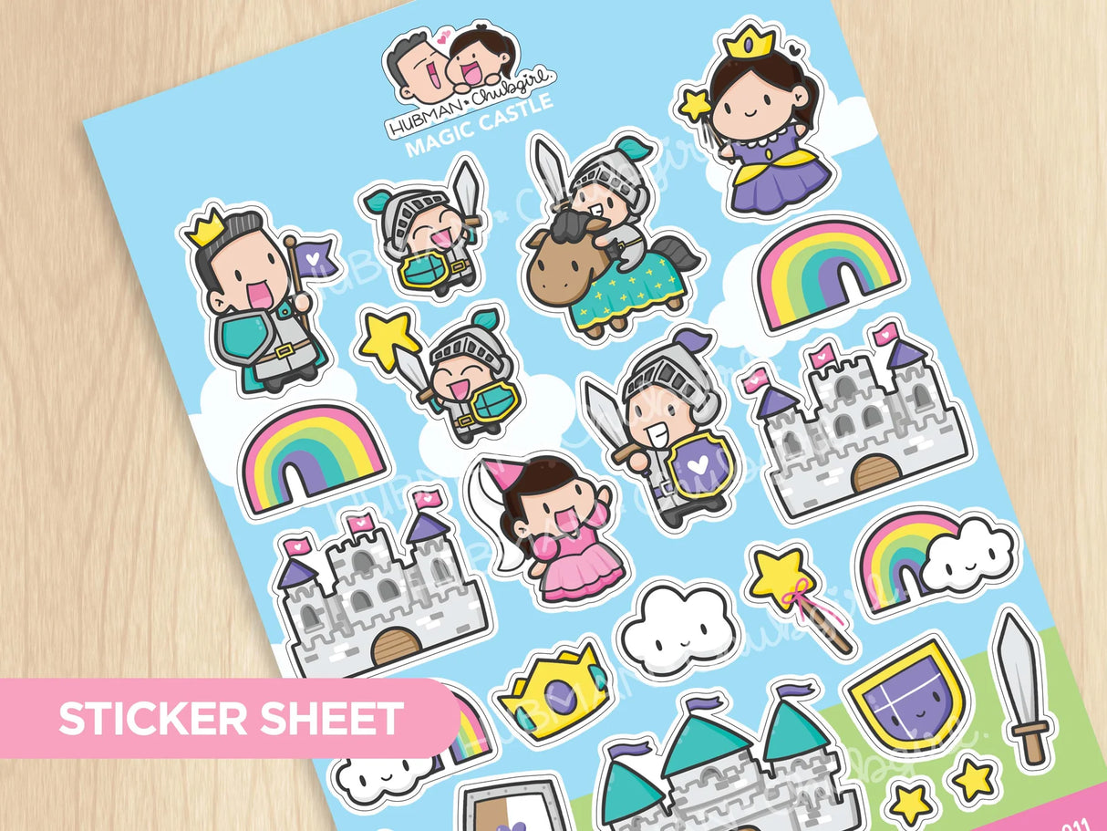 Hubman & Chubgirl Stationary, Magic Castles Sticker Sheet
