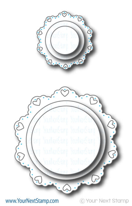 Your Next Stamp, Heart Doily & Circle Die Set