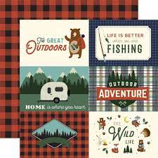 Echo Park, Call of the Wild - 12x12 patterned paper - 6x4 Journaling Cards