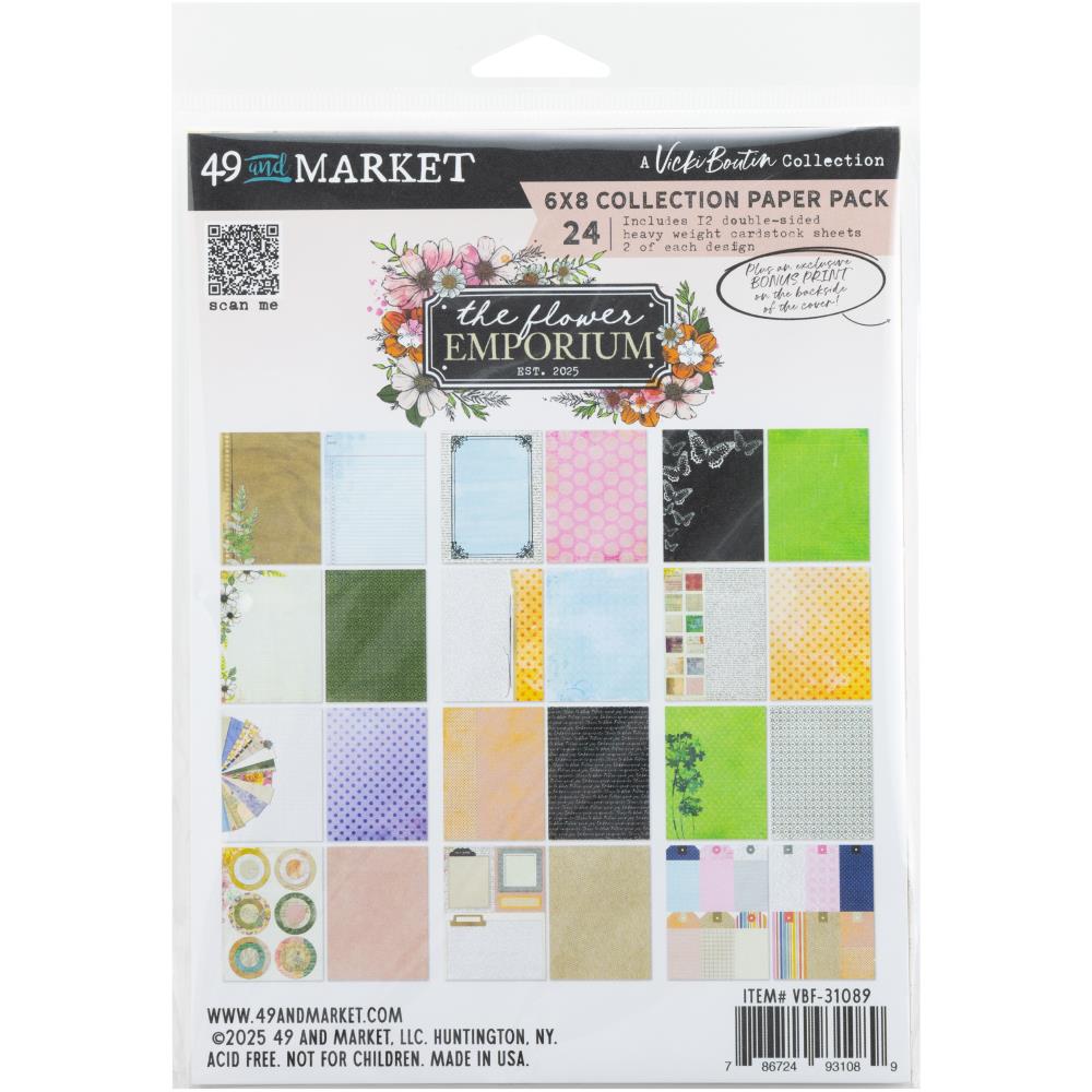 49 and Market, The Flower Emporium by Vicki Boutin, 6x8 Paper Pack