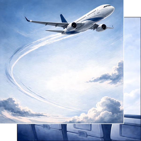 Scrapbook Customs, Airplane & Seats Paper