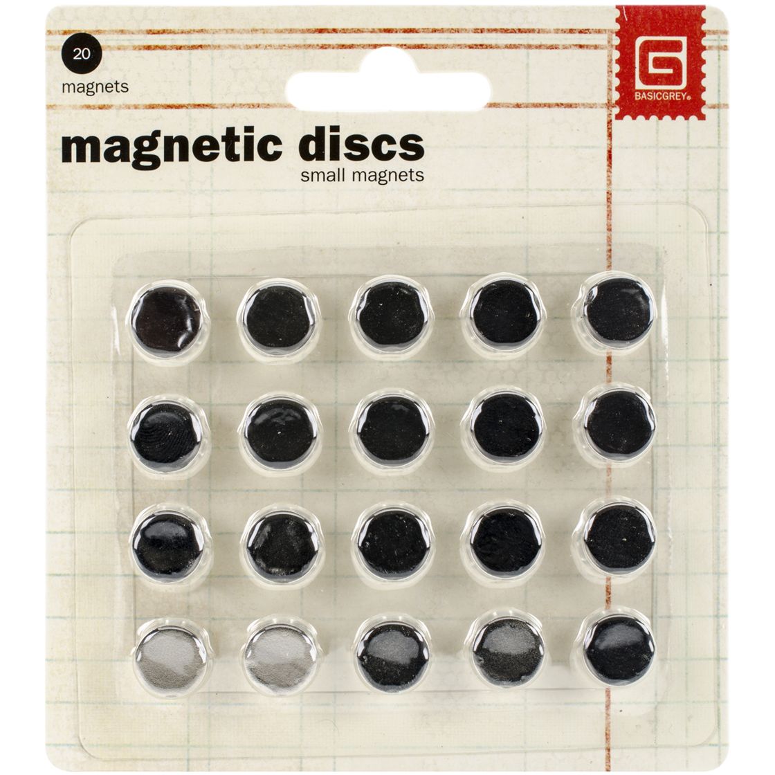 Basic Grey, Small Craft Magnets 20 per pkg