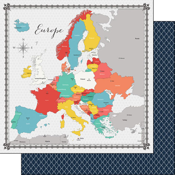 Scrapbook Customs, Europe Memories Map