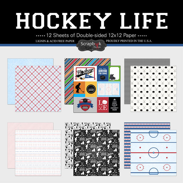 Scrapbook Customs, Hockey Life Paper Pack