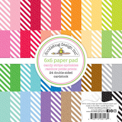Doodlebug, Candy Stripe-Sprinkles 6x6 Paper pad