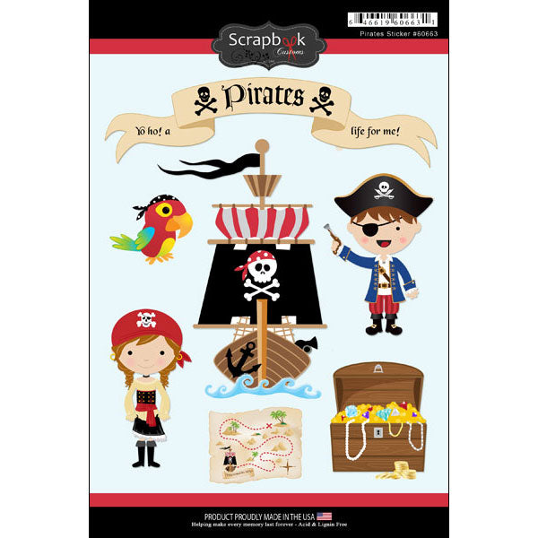 Scrapbook Customs, Pirates Sticker Sheet