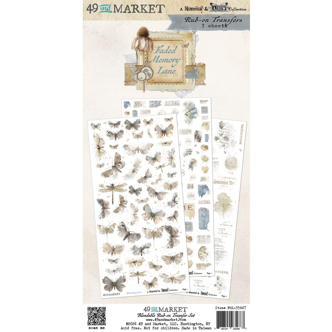 49 and Market, Faded Memory Lane, Rub-On Transfers
