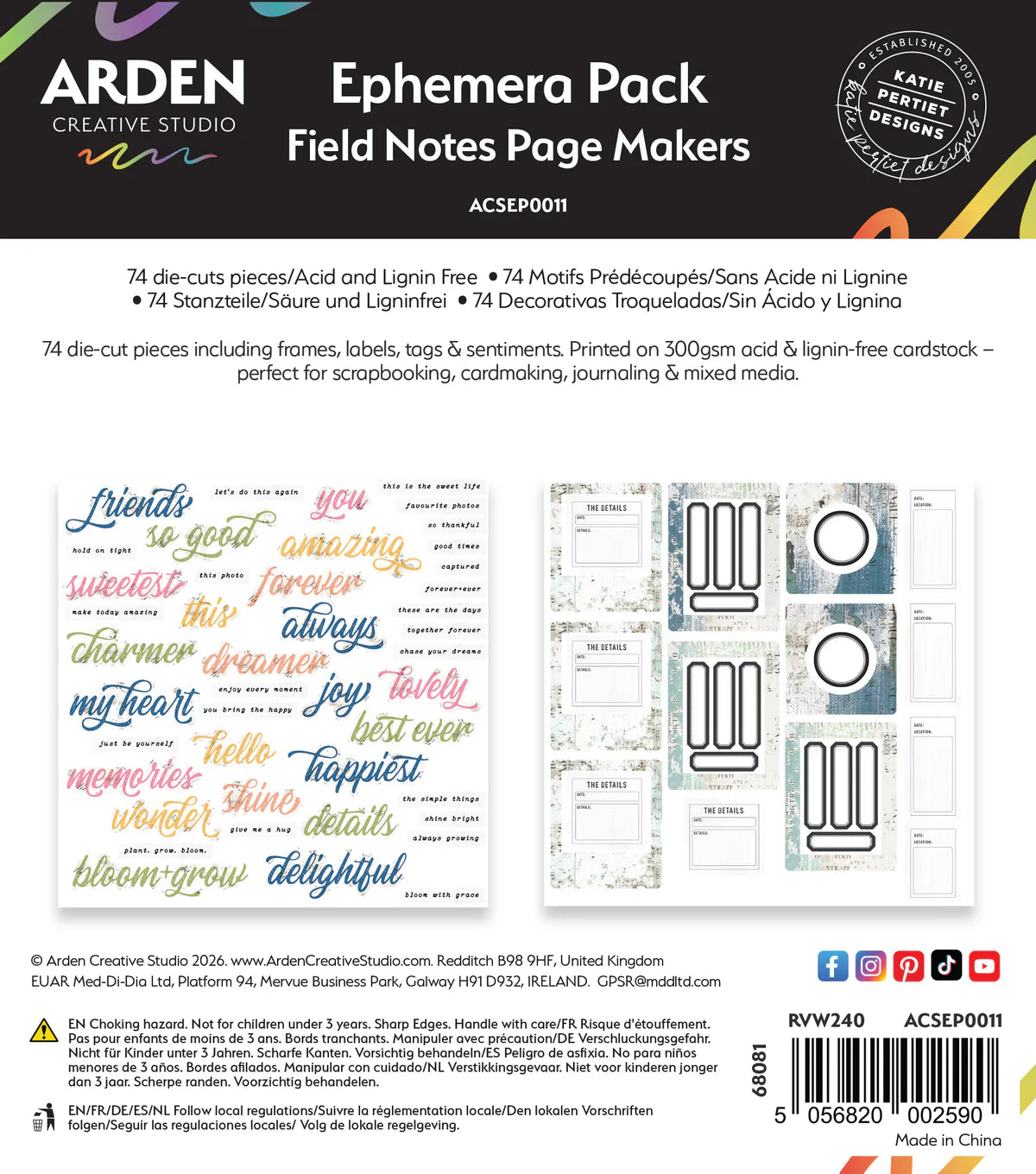 Arden Creative Studio Field Notes Ephemera Pack