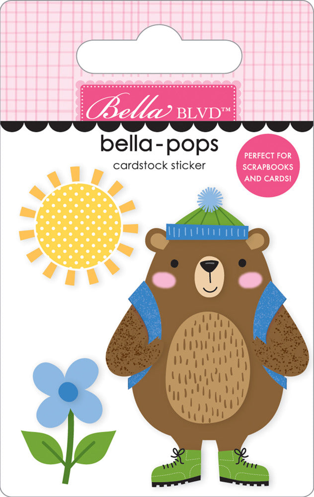 Bella Blvd, Bella-pops 3D Cardstock Sticker, Trail Bear