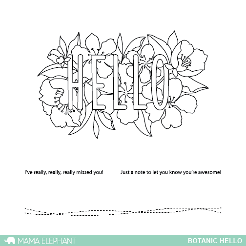 Mama Elephant, Botanic Hello Stamp