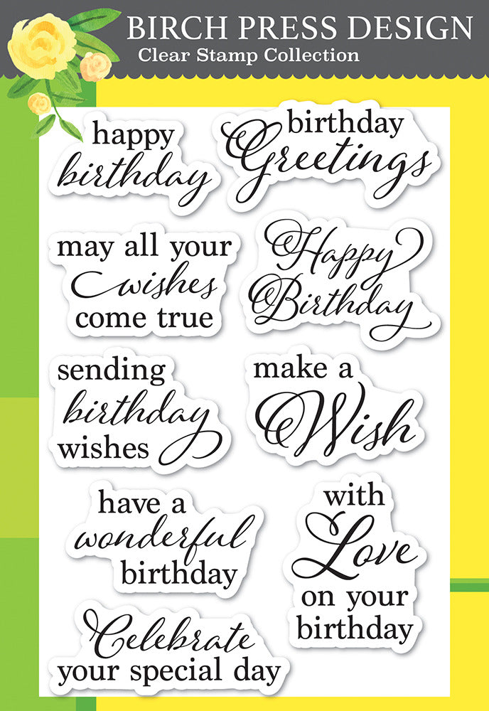 Birch Press Designs, Stamp, Elegant Birthday Sentiments
