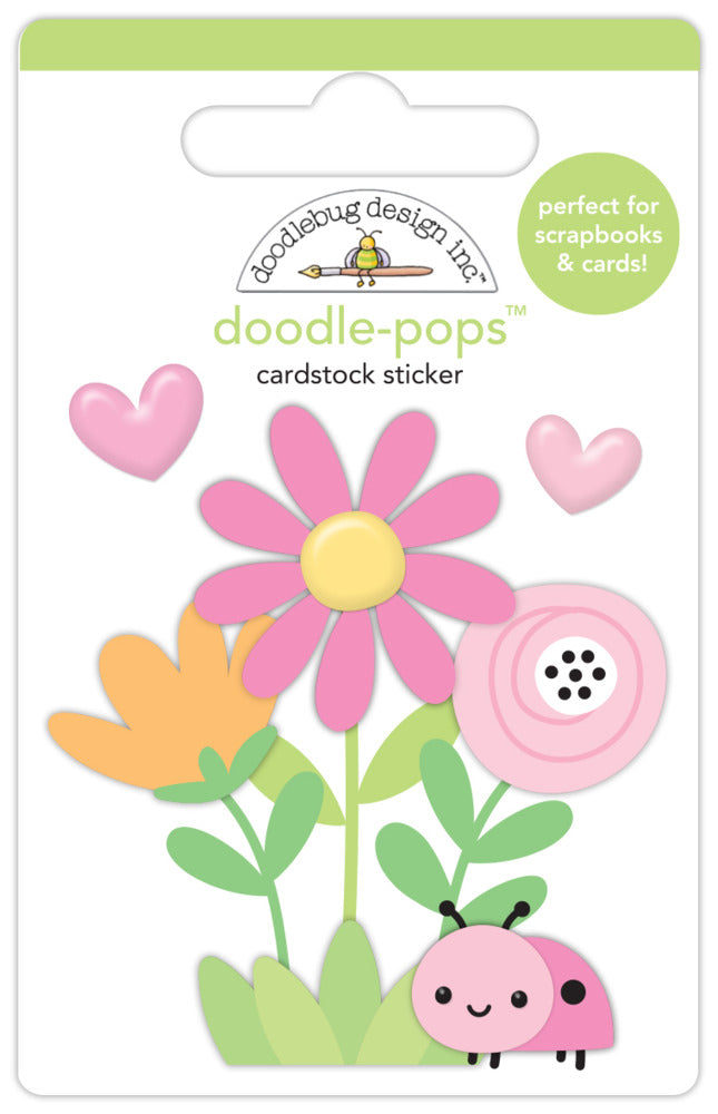 Doodle-pops 3D Cardstock Sticker, Ladybug Garden