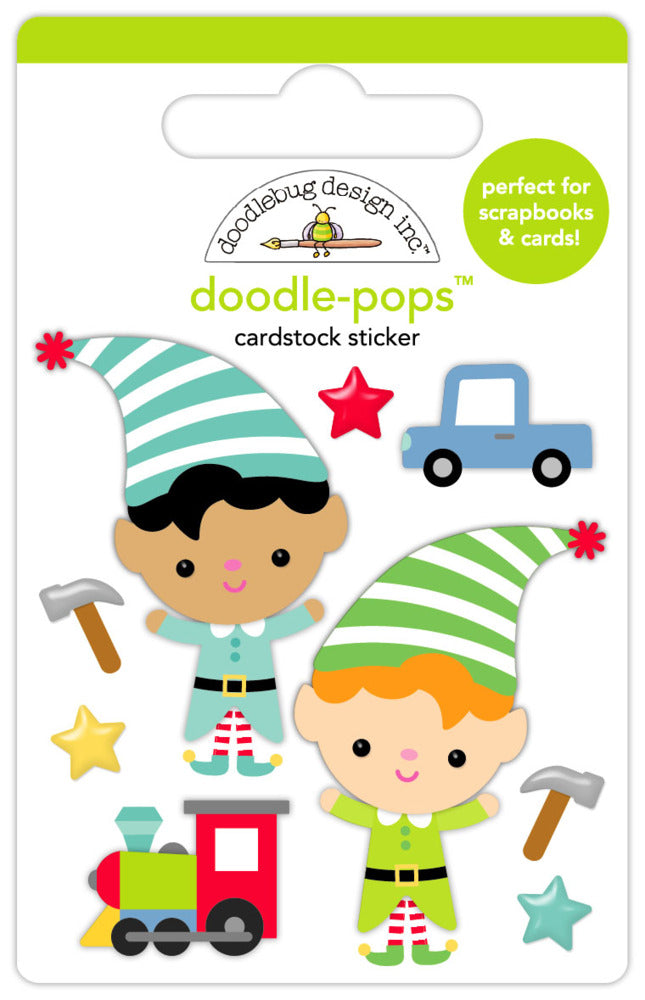 Doodlebug, Doodle-pops 3D Cardstock Sticker, Santa's Elves Pre-order