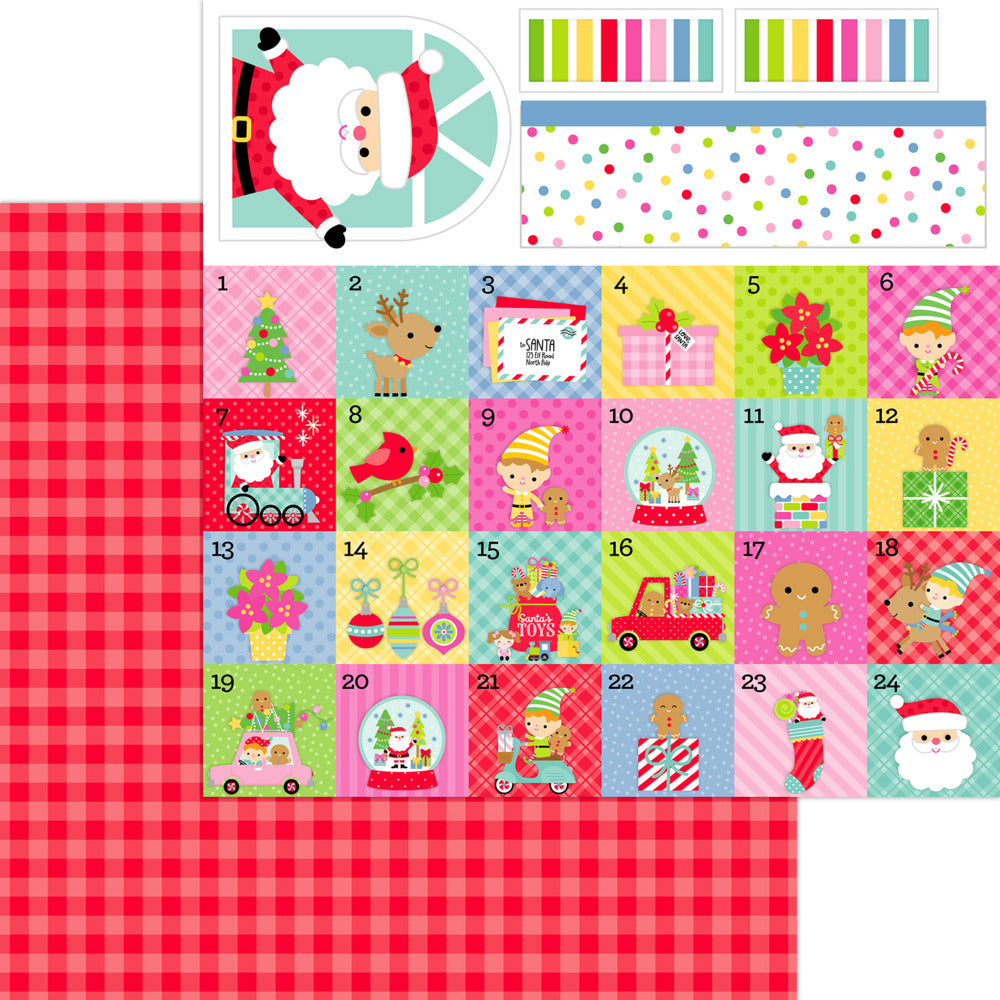 Doodlebug Design, 12X12 Patterned Paper, Oh What Fun - Festive Flannel