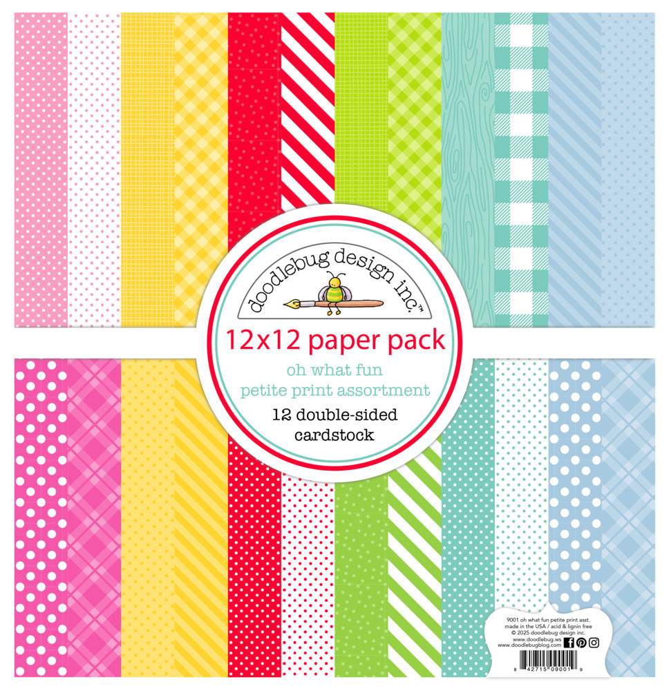 Doodlebug, 12X12 Petite Prints Paper Pack, Oh What Fun Pre-order
