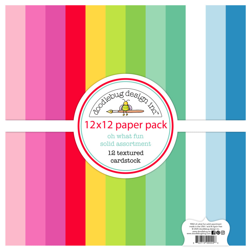 Doodelbug, 12X12 Textured Cardstock Pack, Oh What Fun Pre-order