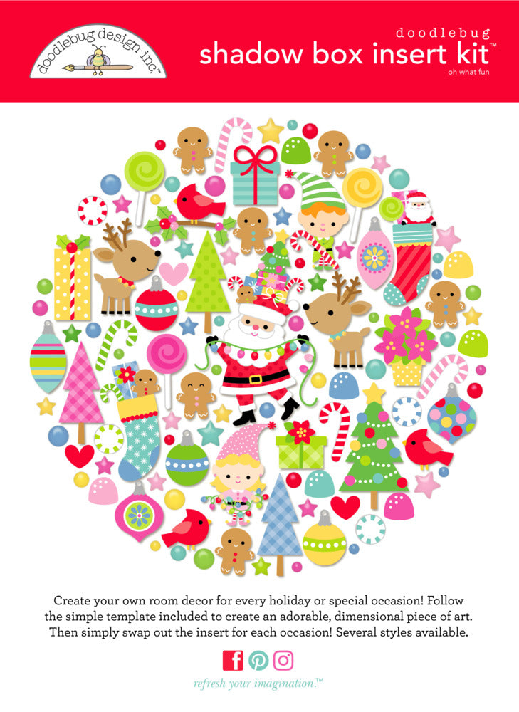 Doodlebug ,Shadow Box Insert Kit, Oh What Fun Pre-order