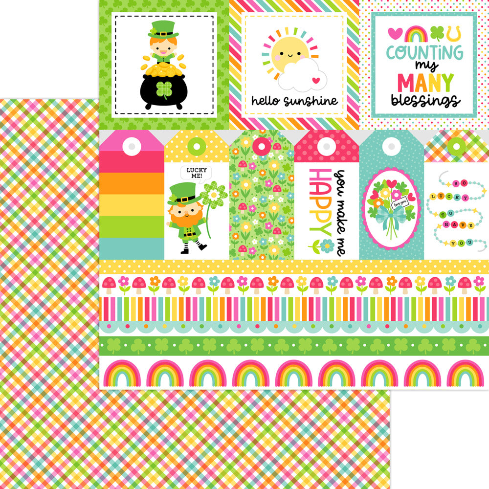 Doodlebug, 12x12 Patterned Paper, St. Paddy's Plaid
