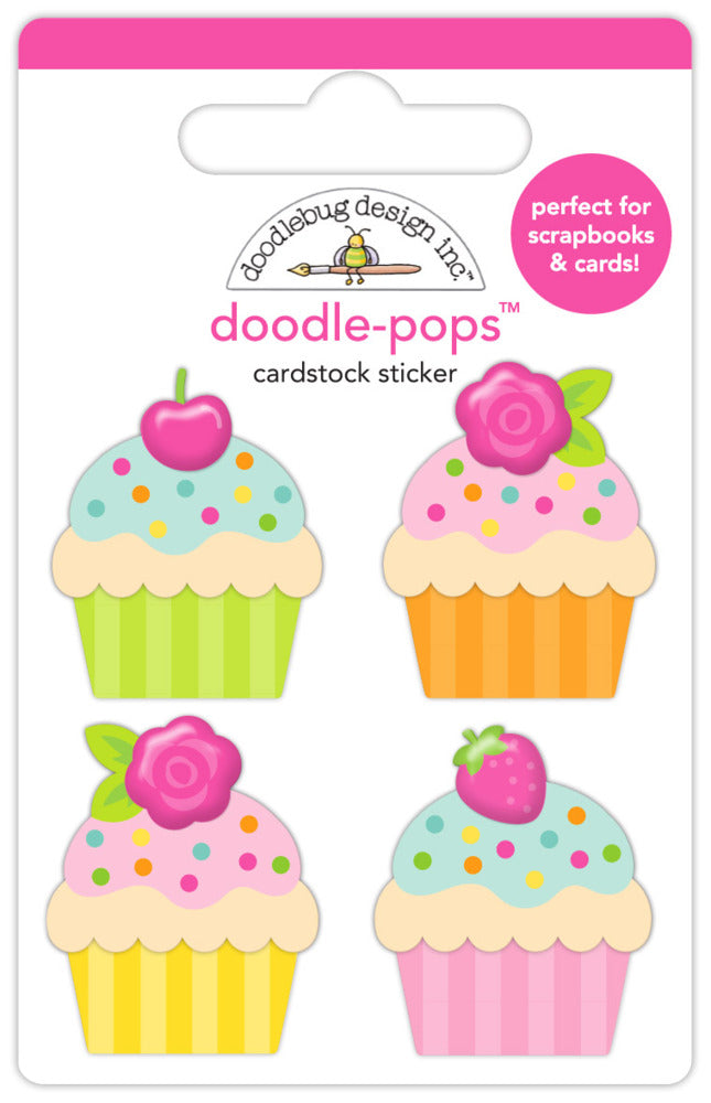 Doodlebug,  Doodle-pops Cardstock Sticker, Cute Cakes Pre-order