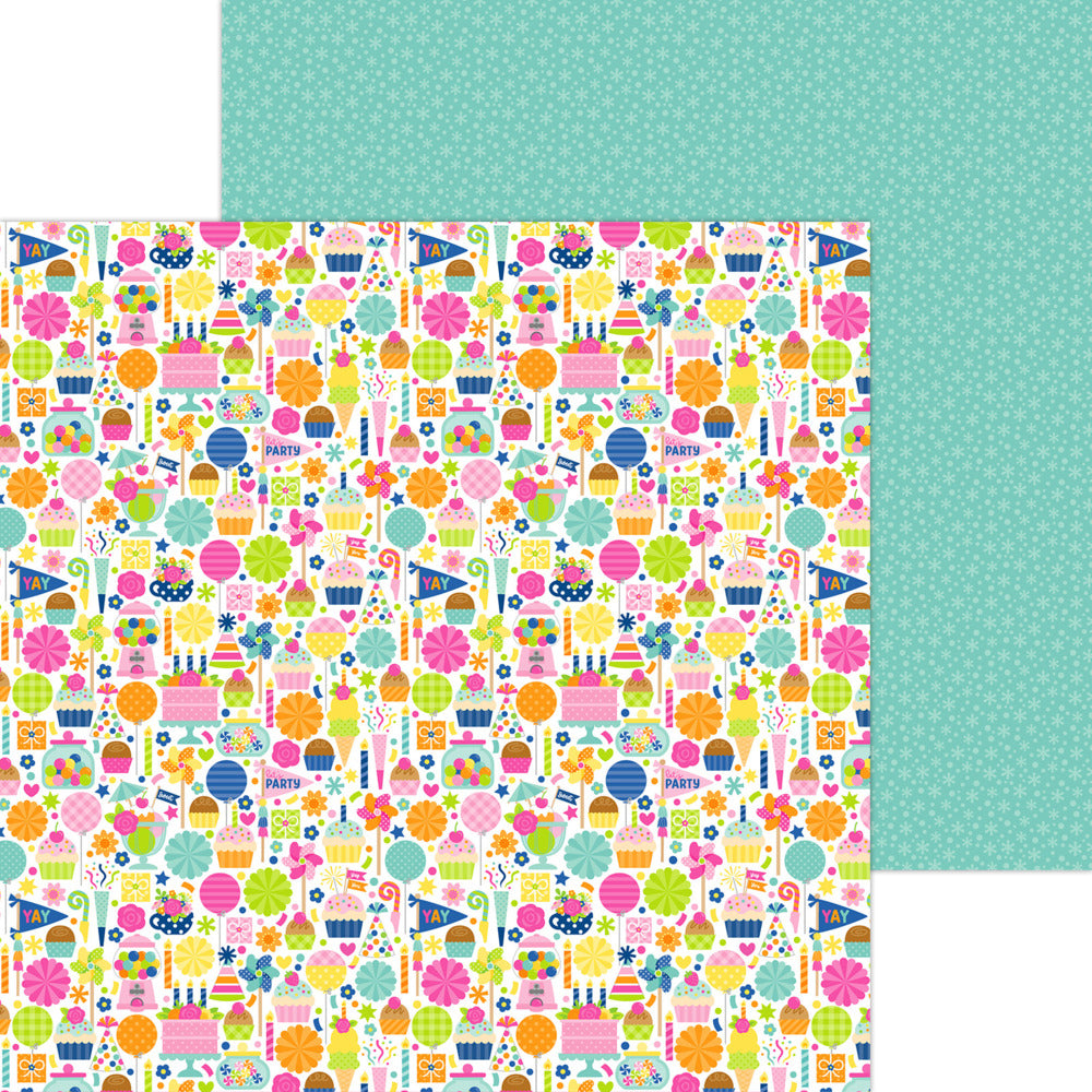 Doodlebug, 12x12 Patterned Paper, Cupcakes & Candles