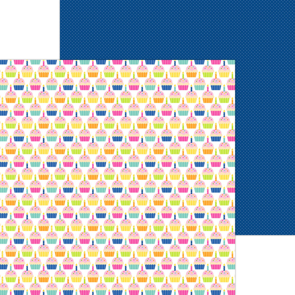 Doodlebug, 12x12 Patterned Paper, Cupcakes & Candles - Cute Cakes