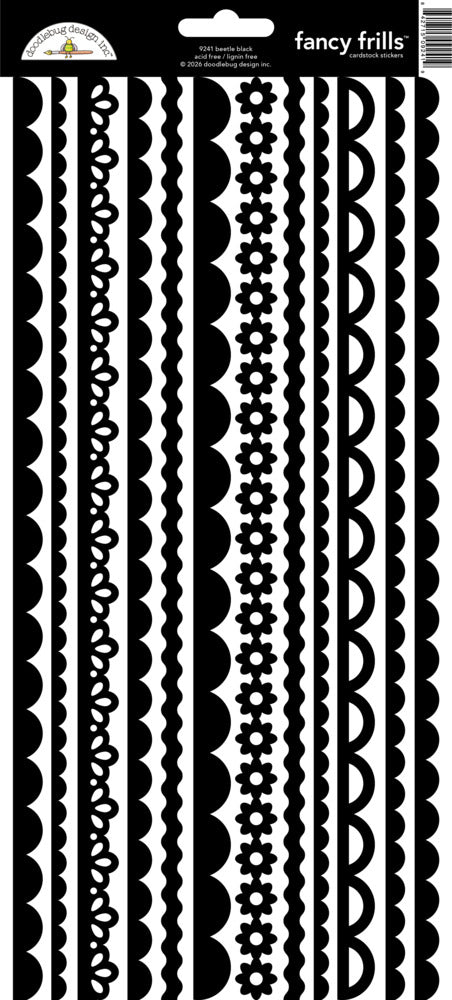 Doodlebug, Fancy Frills Stickers, Beetle Black Pre-order