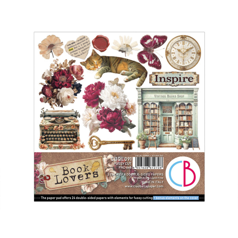 Ciao Bella, 6x6 Fussy Cut Pad, Book Lovers