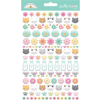 Doodlebug, Pretty Kitty, Puffy Repeat Stickers