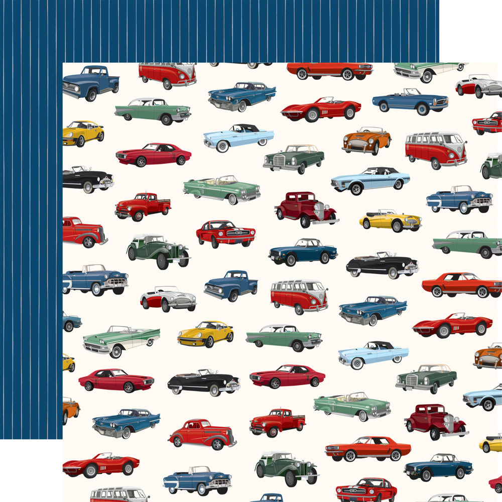 Echo Park, Carta Bella, 12X12 Patterned Paper, Cars - Classic Car Show