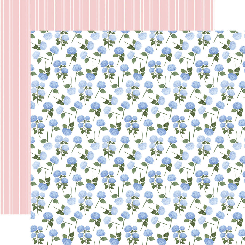 Echo Park, Carta Bella, 12X12 Patterned Paper, Flower Shoppe - Hydrangea Stems