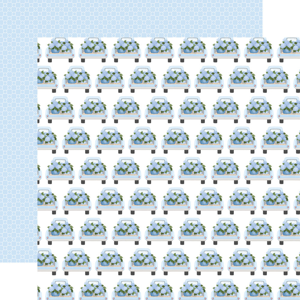 Echo Park, Carta Bella, 12X12 Patterned Paper, Flower Shoppe - Thick Of Hydrangeas