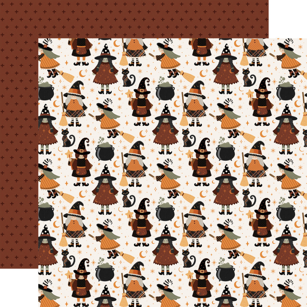 Echo Park, 12X12 Patterned Paper, Handmade Halloween - Witches Night Out
