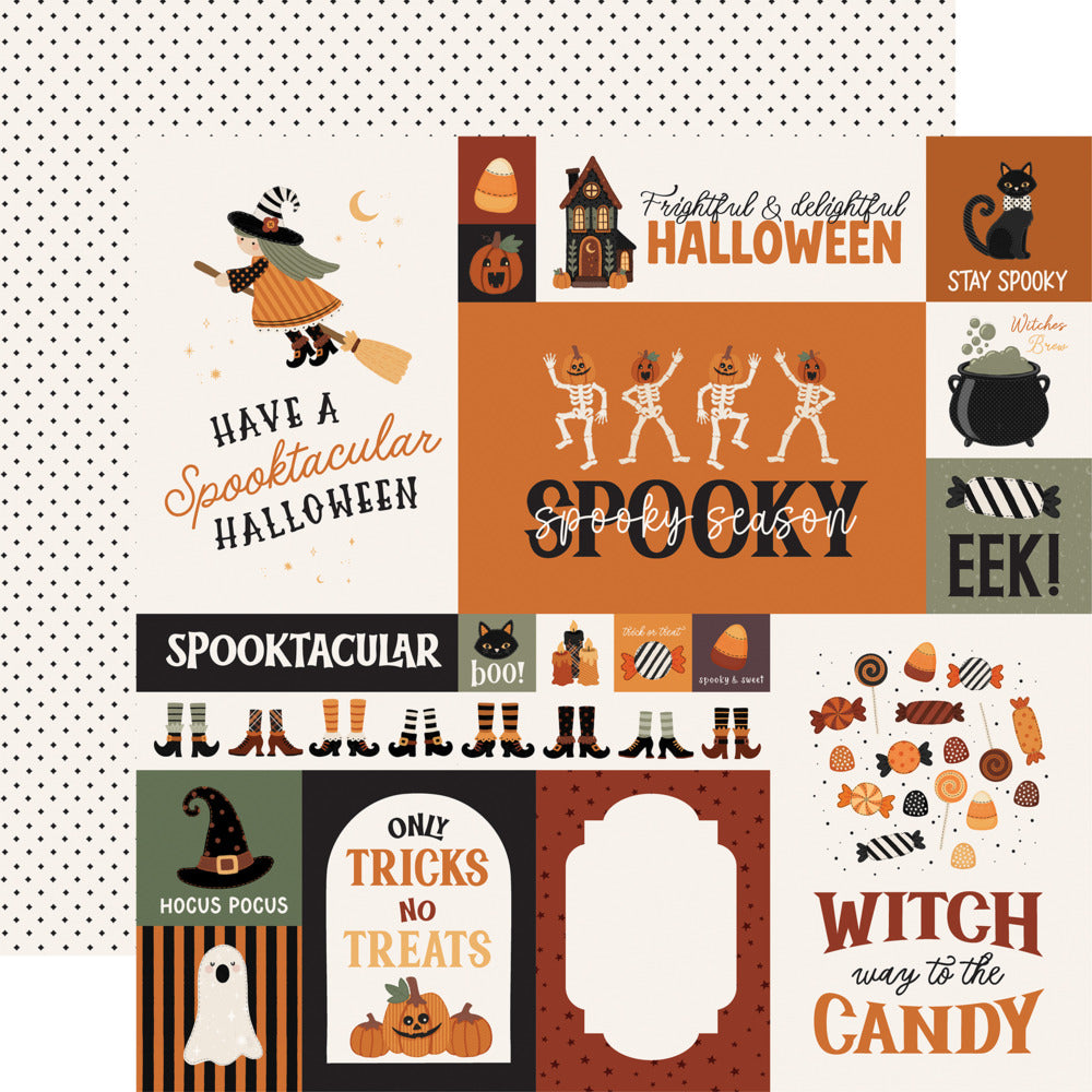 Echo Park, 12X12 Patterned Paper, Handmade Halloween - Multi Journaling Cards
