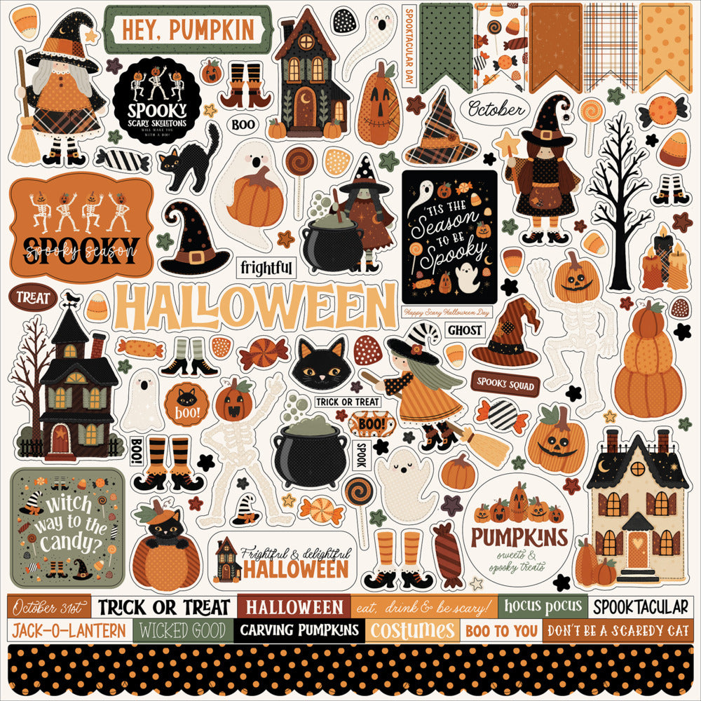 Echo Park, 12X12 Element Sticker Sheet, Handmade Halloween