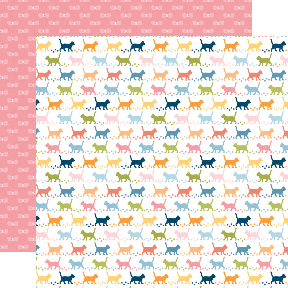 Echo Park, 12X12 Patterned Paper, Cat Lover - Cat Tracks