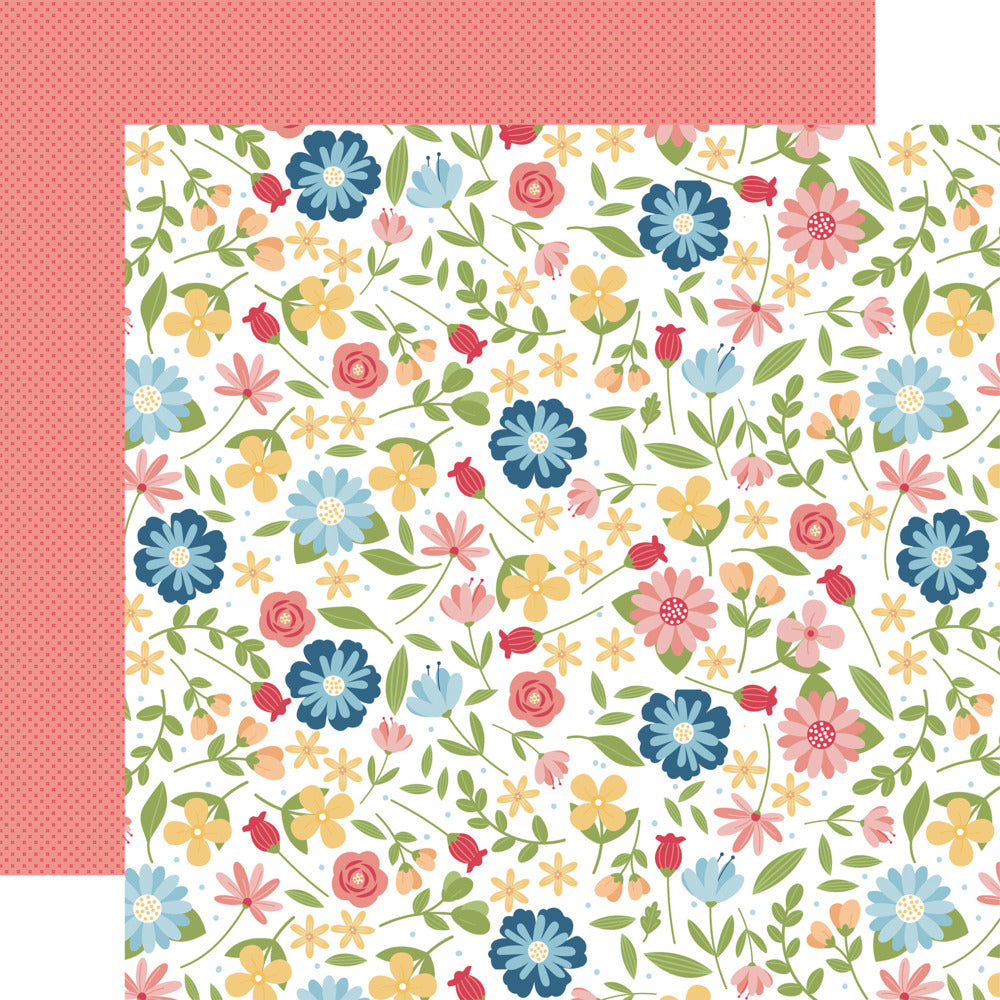 Echo Park, 12X12 Patterned Paper, Have a Great Summer - Stems of Summer