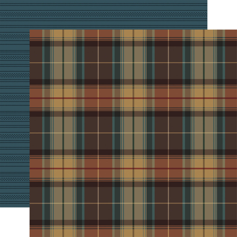Echo Park, 12X12 Patterned Paper, Here Comes Autumn - Moody Plaid