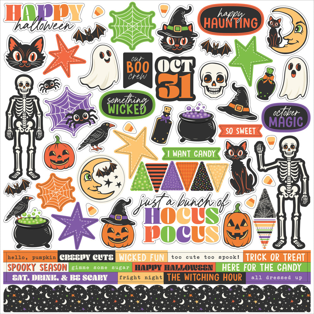 Echo Park, 12X12 Element Sticker Sheet, Halloween Parade