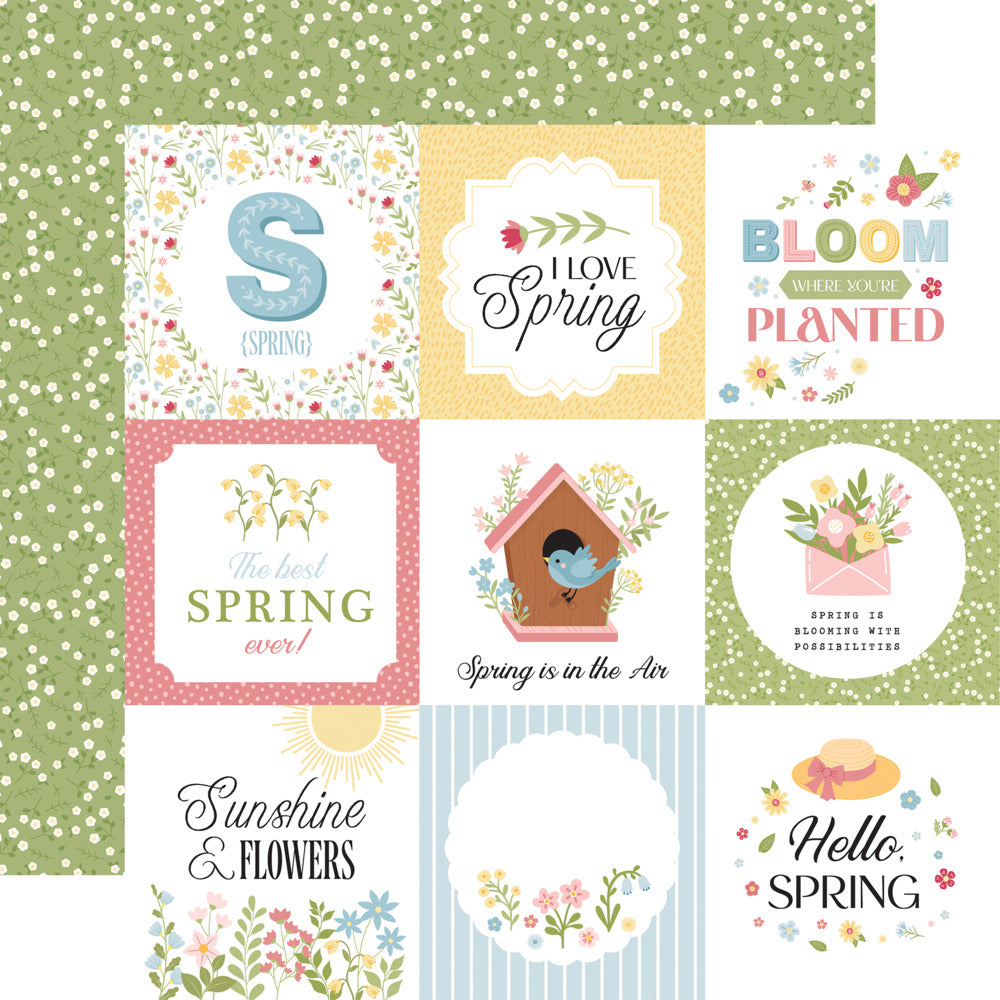 Echo Park, 12X12 Patterned Paper, In Full Bloom - 4x4 Journaling Cards