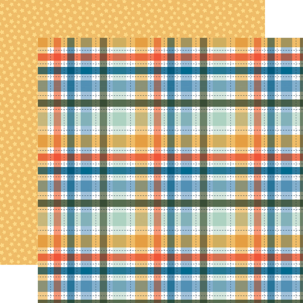 Echo Park, 12X12 Patterned Paper, My Favorite Monster - Love You So Big Plaid