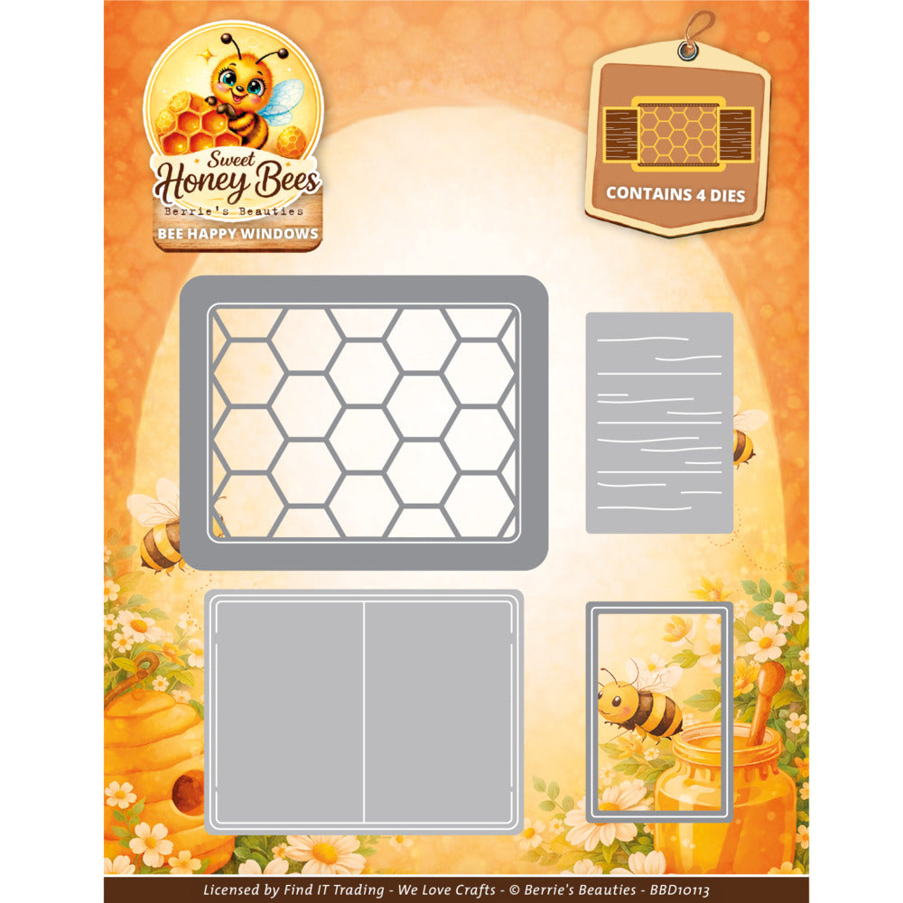 Find It,  Berries Beauties Die, Sweet Honey Bees - Bee Happy Windows Pre-Order