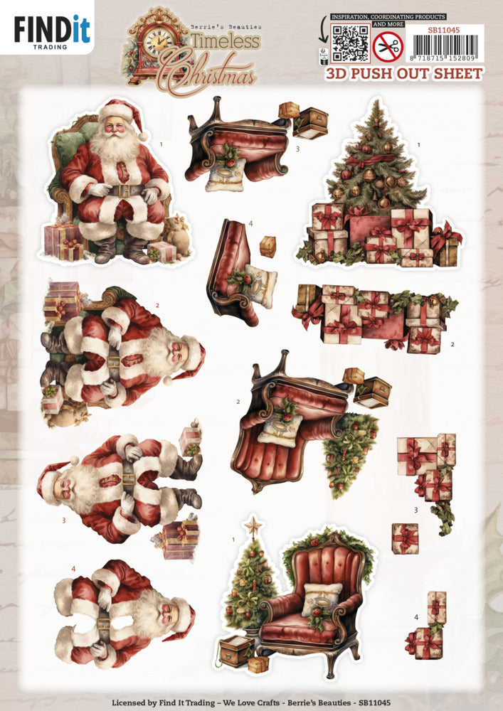 Find IT Trading, Berries Beauties 3D Push Out Sheet, Timeless Christmas - Timeless Tree