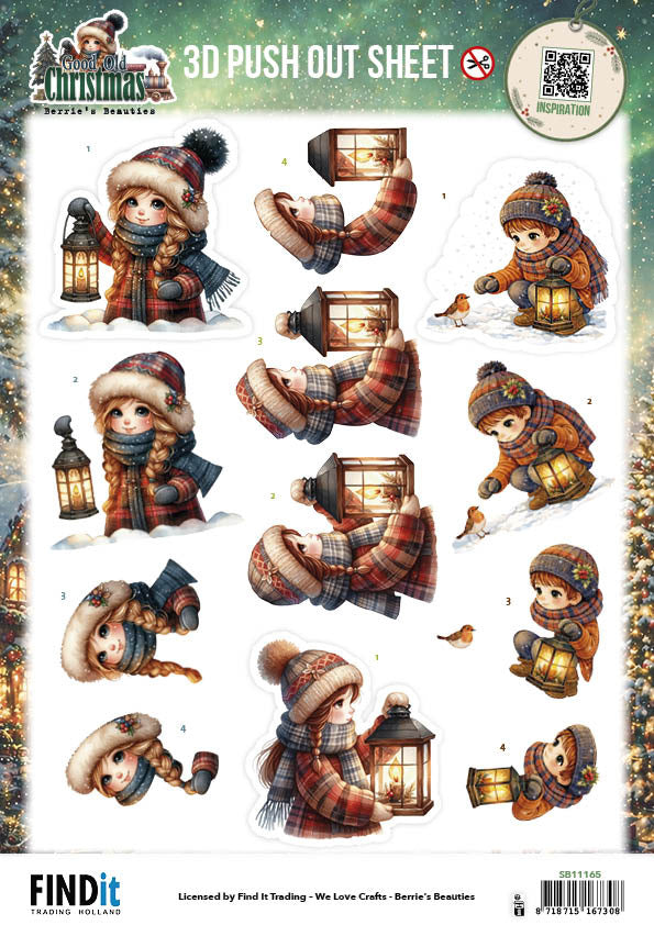 Find It,Berries Beauties 3D Push Out Sheet, Good Old Christmas - Girl Pre-order